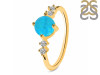 Turquoise & White Topaz Ring TRQ-RDR-3166.