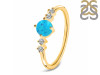 Turquoise & White Topaz Ring TRQ-RDR-3167.