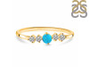 Turquoise & White Topaz Ring TRQ-RDR-3190.
