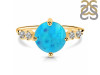Turquoise & White Topaz Ring TRQ-RDR-3193.