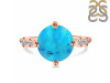 Turquoise & White Topaz Ring TRQ-RDR-3194.