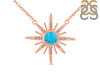Turquoise & White Topaz Necklace TRQ-RN-18.