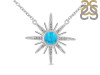 Turquoise & White Topaz Necklace TRQ-RN-18.