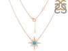 Turquoise & White Topaz Necklace TRQ-RN-18.