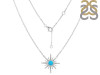 Turquoise & White Topaz Necklace TRQ-RN-18.