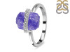Tanzanite Raw Crystal & White Topaz Ring TZN-RR-381.