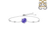 Tanzanite Raw Crystal & White Topaz Bracelet With Adjustable Camera Lock TZN-RCYB-2-CAMERA-LOCK