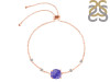 Tanzanite Raw Crystal & White Topaz Bracelet With Adjustable Camera Lock TZN-RCYB-2-CAMERA-LOCK