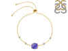 Tanzanite Raw Crystal & White Topaz Bracelet With Adjustable Camera Lock TZN-RCYB-2-CAMERA-LOCK