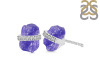 Tanzanite Raw Crystal & White Topaz Stud Earring TZN-RE-381.