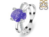Tanzanite Raw Crystal & White Topaz Ring TZN-RR-382.