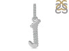 Cubic Zirconia Alphabet J Pendant CUZ-RDA-192.