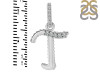 Cubic Zirconia Alphabet T Pendant CUZ-RDA-202.