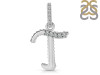 Cubic Zirconia Alphabet T Pendant CUZ-RDA-202.