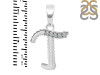 Cubic Zirconia Alphabet T Pendant CUZ-RDA-176.