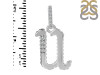 Cubic Zirconia Alphabet U Pendant CUZ-RDA-203.