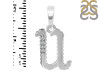 Cubic Zirconia Alphabet U Pendant CUZ-RDA-177.