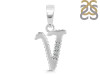 Cubic Zirconia Alphabet V Pendant CUZ-RDA-178.