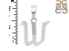 Cubic Zirconia Alphabet W Pendant CUZ-RDA-179.