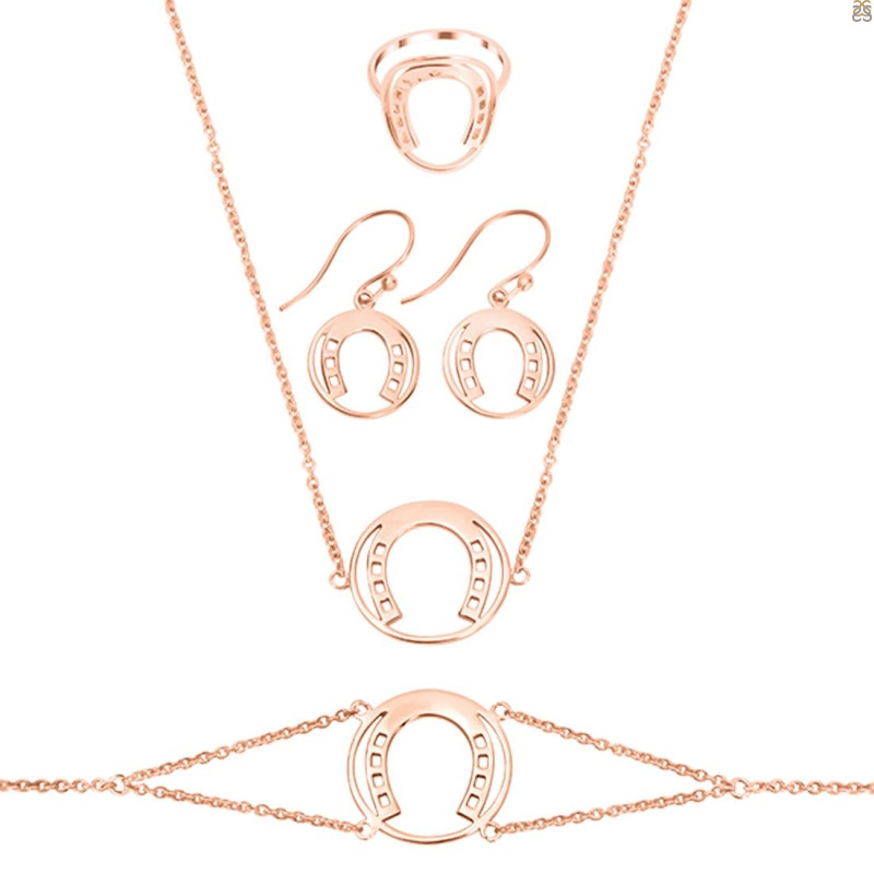 Horse Shoe Plain Silver Jewelry Set