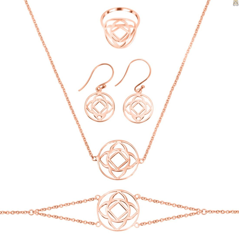 Base Chakra Plain Silver Jewelry Set