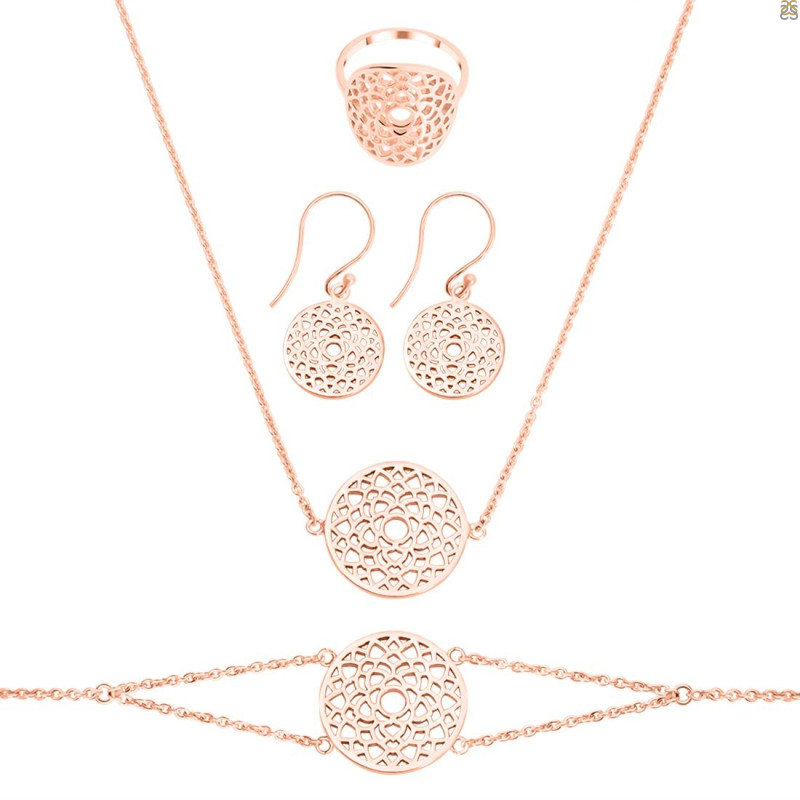 Crown Chakra Plain Silver Jewelry Set