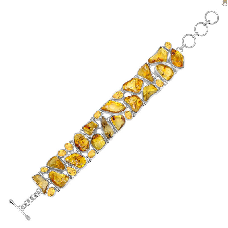 Amber/Citrine Bracelet-BJ AMB-11-2