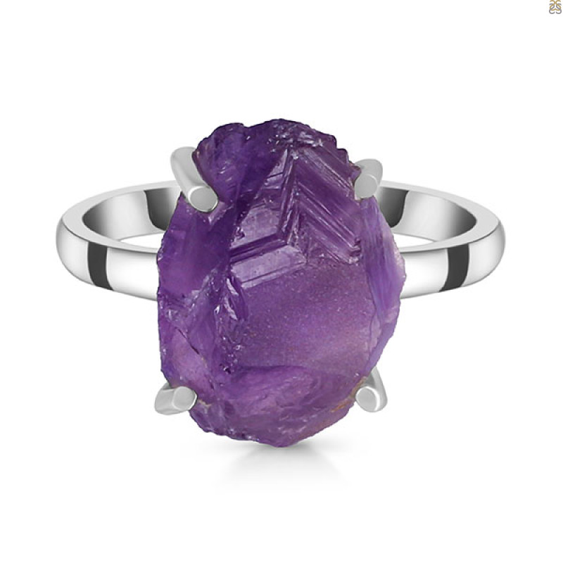 Amethyst Rough Ring-R-Size-6 AMT-2-106