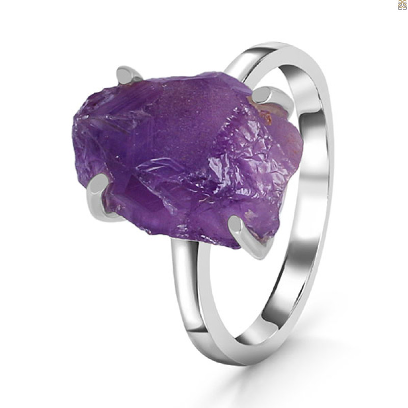 Amethyst Rough Ring-R-Size-6 AMT-2-106