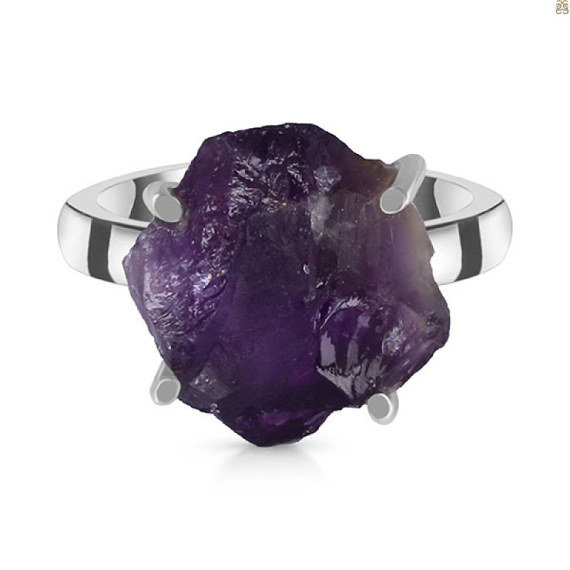 Amethyst Rough Ring-R-Size-6 AMT-2-113