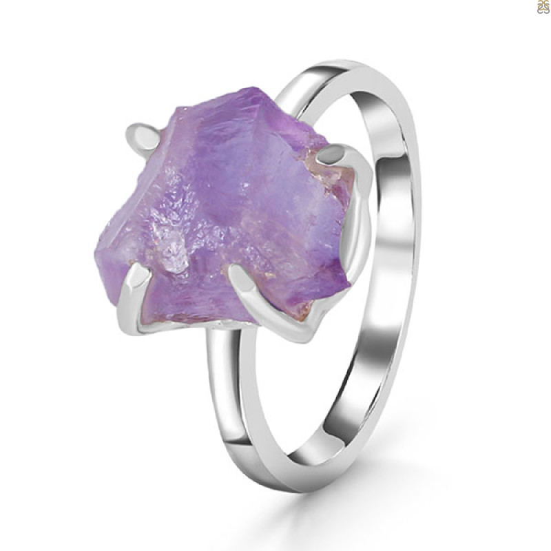 Amethyst Rough Ring-R-Size-7 AMT-2-116