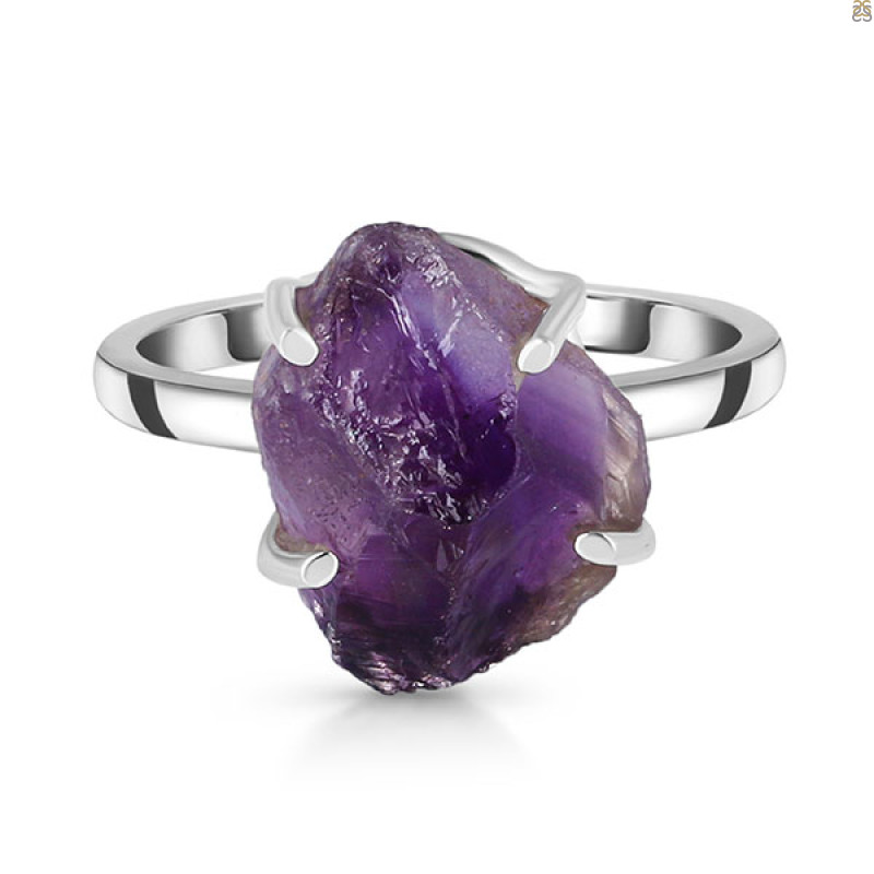 Amethyst Rough Ring-R-Size-10 AMT-2-118