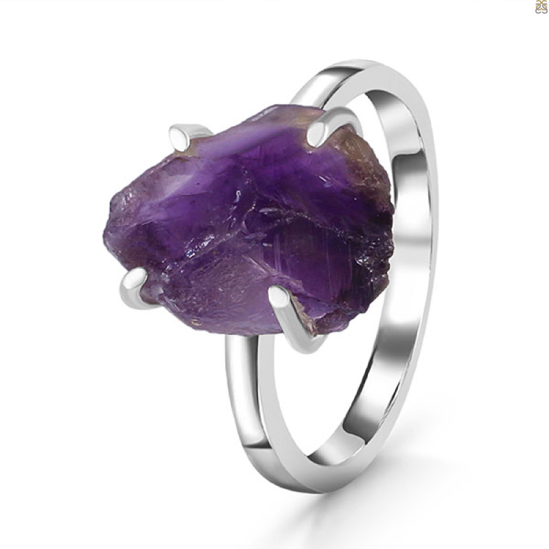 Amethyst Rough Ring-R-Size-10 AMT-2-118