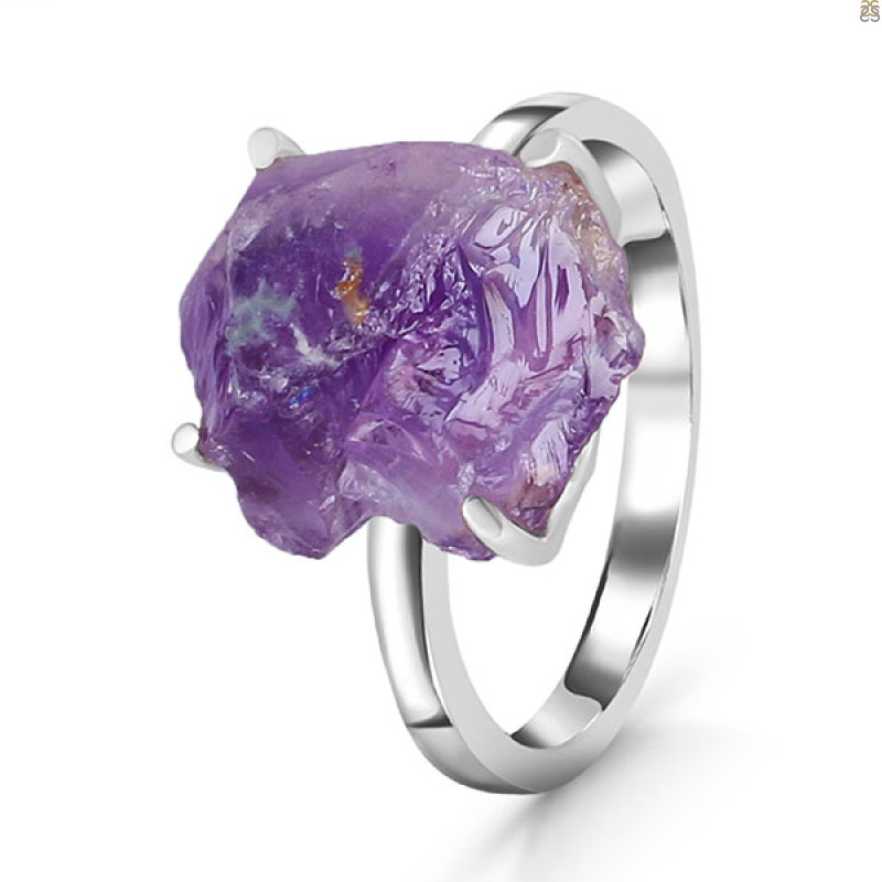 Amethyst Rough Ring-R-Size-8 AMT-2-119