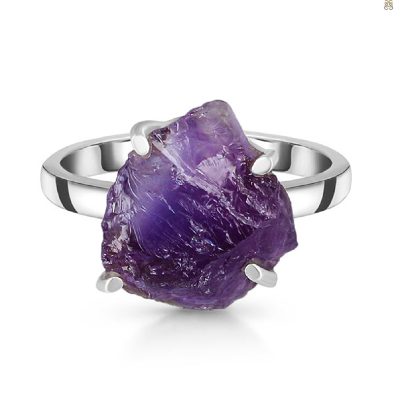 Amethyst Rough Ring-R-Size-8 AMT-2-120