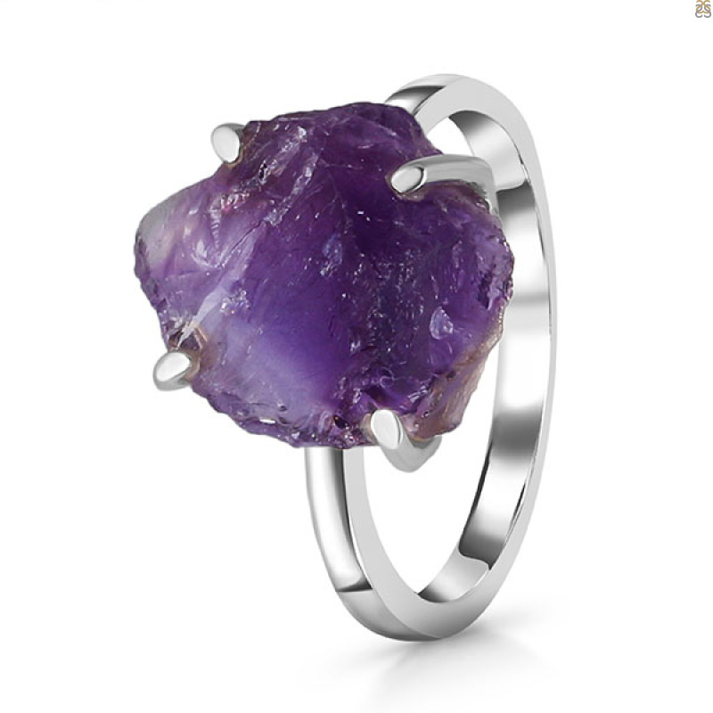 Amethyst Rough Ring-R-Size-8 AMT-2-120