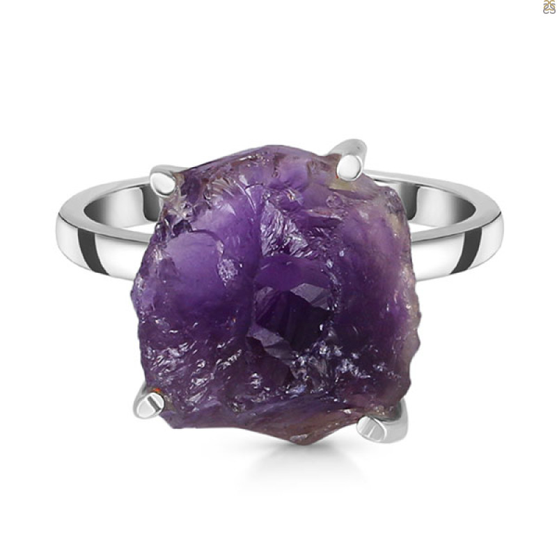 Amethyst Rough Ring-R-Size-6 AMT-2-121