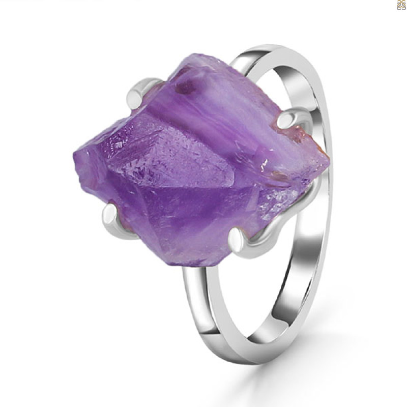 Amethyst Rough Ring-R-Size-7 AMT-2-122