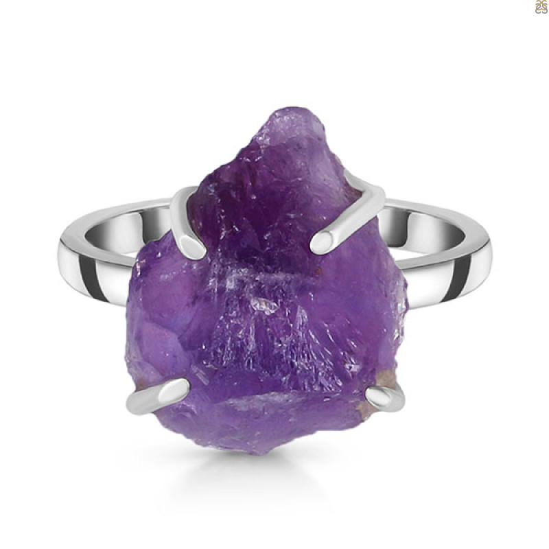 Amethyst Rough Ring-R-Size-7 AMT-2-123