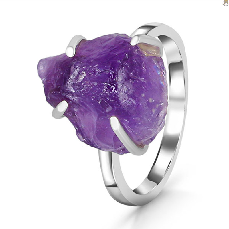 Amethyst Rough Ring-R-Size-7 AMT-2-123