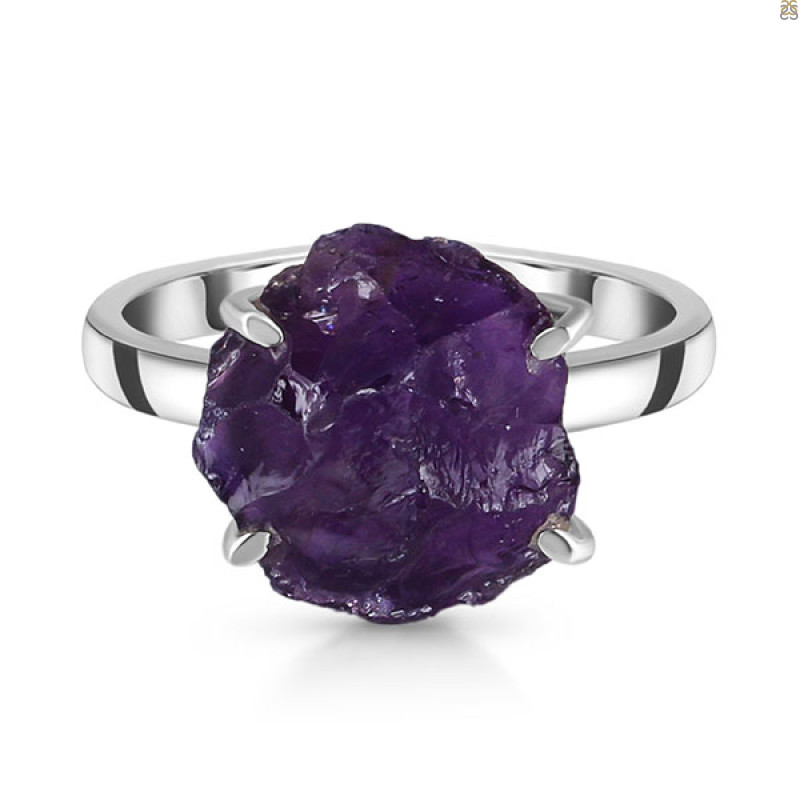 Amethyst Rough Ring-R-Size-10 AMT-2-125