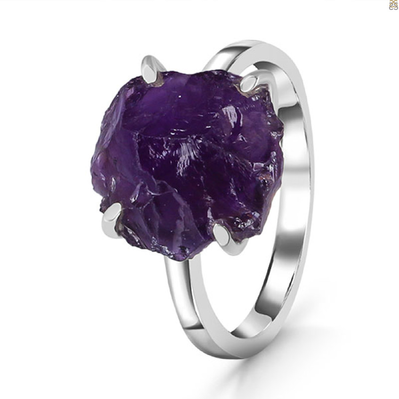 Amethyst Rough Ring-R-Size-10 AMT-2-125