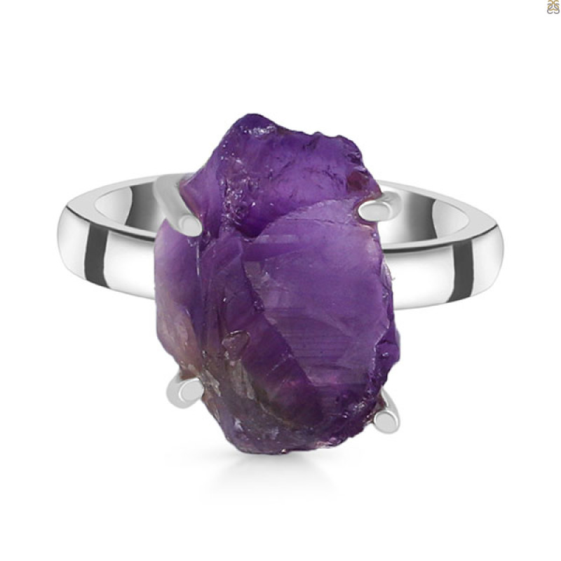 Amethyst Rough Ring-R-Size-6 AMT-2-127