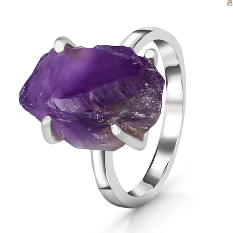 Amethyst Rough Ring-R-Size-6 AMT-2-127