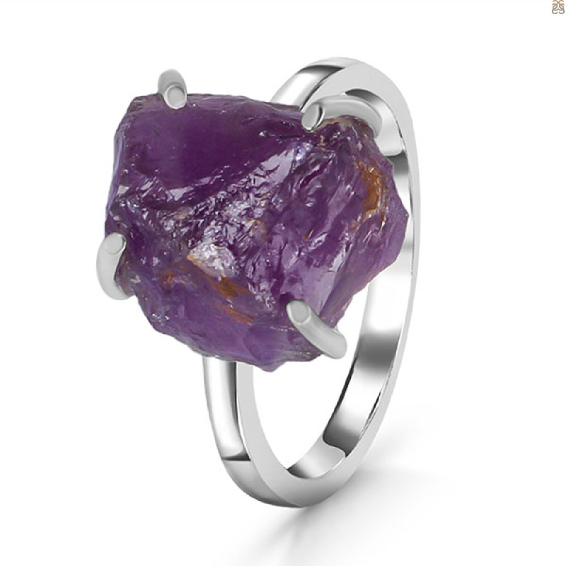 Amethyst Rough Ring-R-Size-8 AMT-2-129