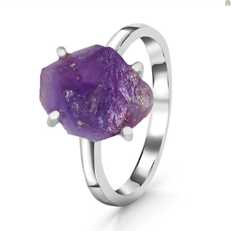 Amethyst Rough Ring-R-Size-9 AMT-2-130