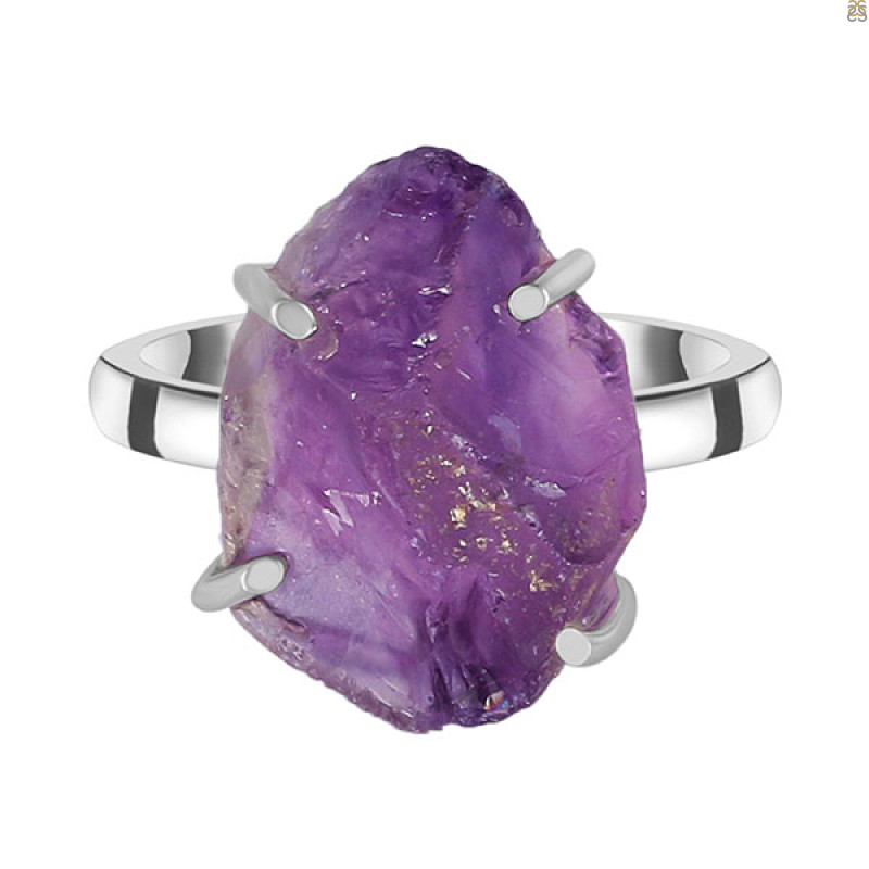 Amethyst Rough Ring-R-Size-10 AMT-2-134