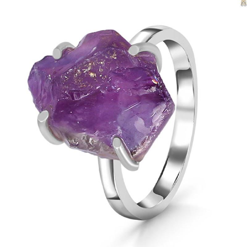 Amethyst Rough Ring-R-Size-10 AMT-2-134