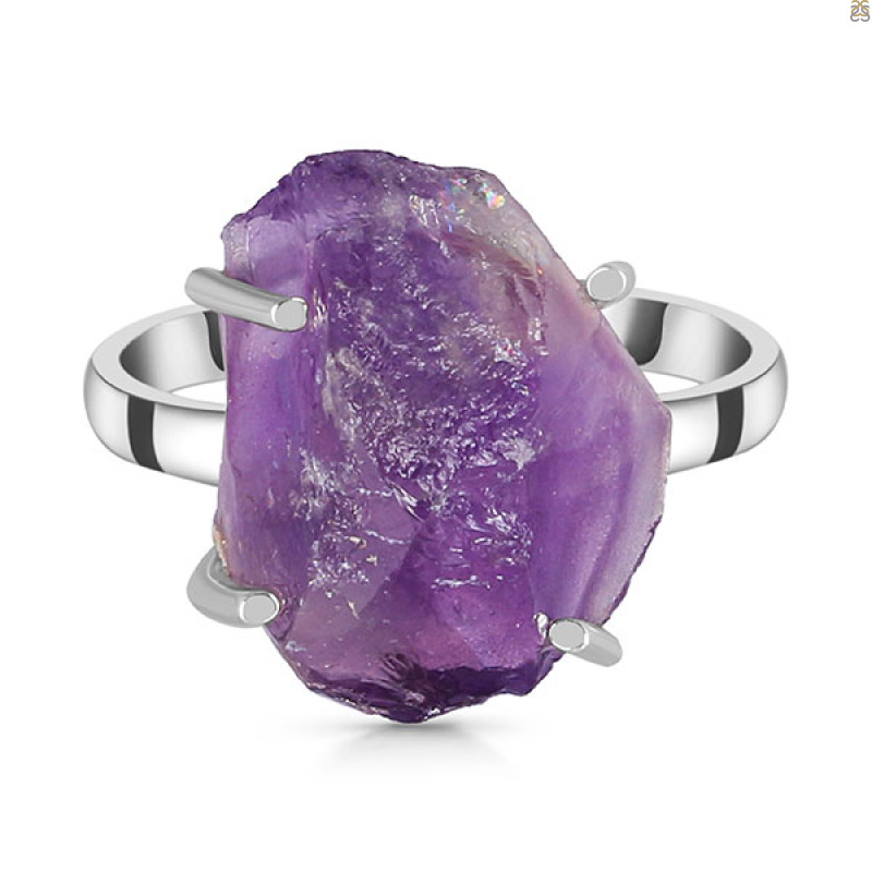 Amethyst Rough Ring-R-Size-10 AMT-2-136