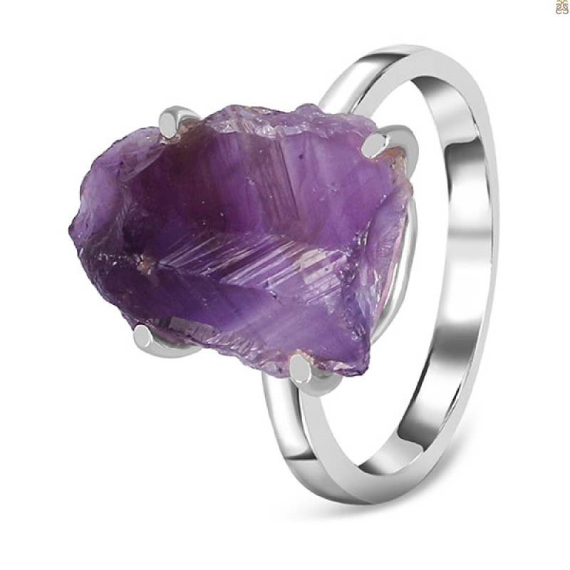Amethyst Rough Ring-R-Size-9 AMT-2-137